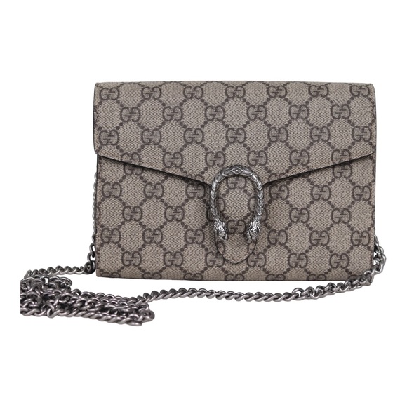 GUCCI GG Supreme Monogram Small Dionysus Chain Wallet Beige Taupe - Picture 5 of 16